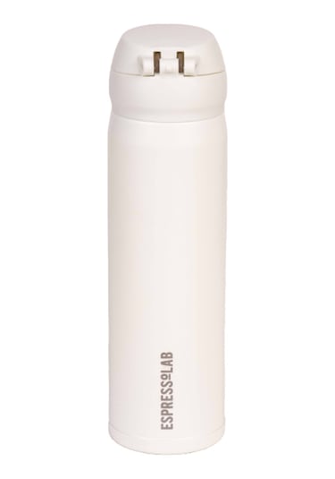 Beyaz Dokulu Paslanmaz Çelik Termos 430 ML Kapaklı No:106