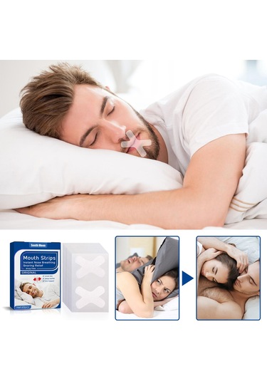 Hangfox South Moon Uyku Ruhu Sağlamak İçin Burun Açıcı Horlama Durdurucu Bandı 60 Adet