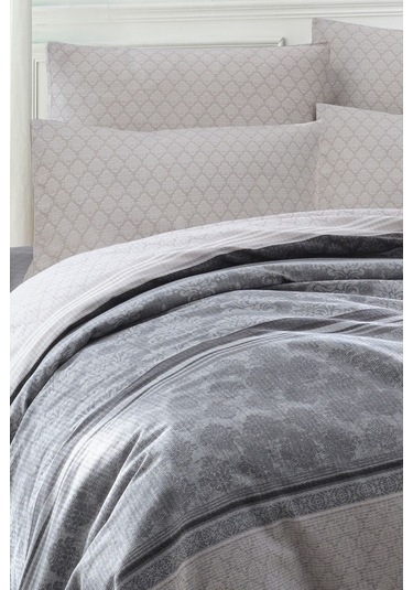 Enlora Home Baskılı Pike Takımı Tek Kişilik Creative Gri