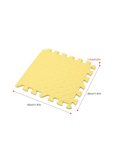 Teltree Bebekler İçin Kaymaz Eva Köpük Yer Matı - 12 Parça Renkli Oyuncak Ve Egzersiz Alanı 30x30cm Sarı