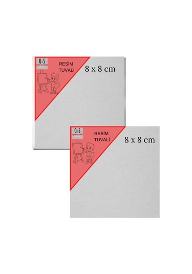 2 Adet 8cm Kare Resim Tuvali, Öğrenci Tuali Tüval