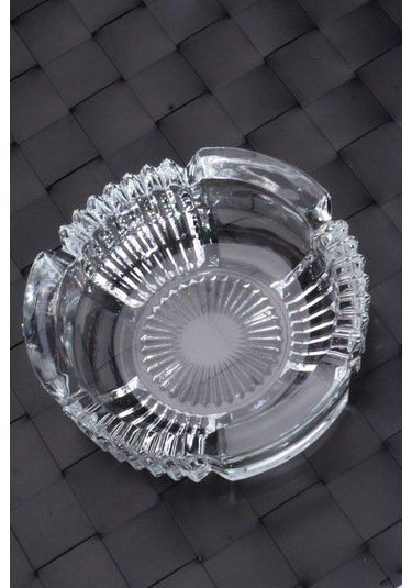 Rotanev Cam Kristal Lüks Küllük - Kül Tablası  Yuvarlak Kül Tabağı 4 Adet