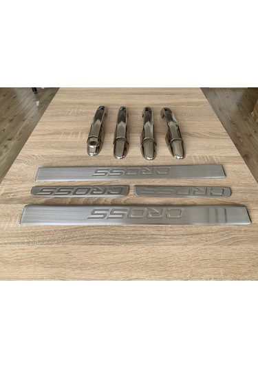 Egea Cross Krom Kapı Kolu ve Kapı Eşiği Seti Paslanmaz Çelik