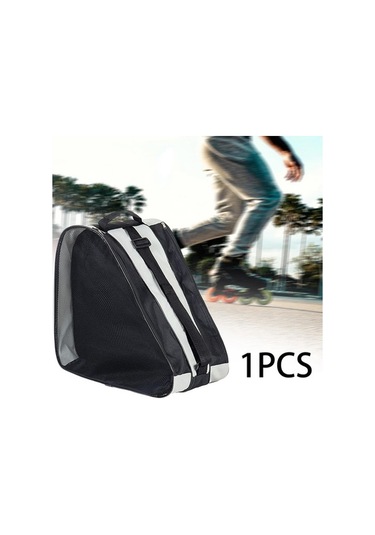 Trendooze Suntek Paten Taşıma Çantası Örgü Cepler Tote Buz Pateni Gri Kw Gri