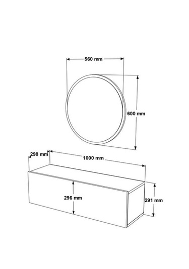 Robin Home Lia Aynalı Dresuar Kapaklı Hol Antre Duvara Monte100cm Çam - Beyaz Beyaz