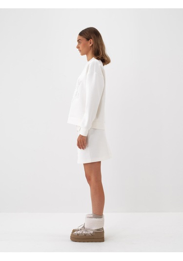Ekru Pamuk Dokulu Regular Fit Etek 270403 Ekru