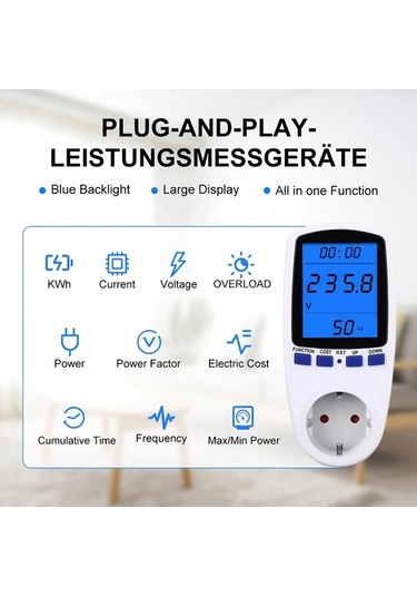 Motion003 Akıllı Ev Enerji Monitörü Arka Işık Versiyonu Ab Fişi Aşırı Yük Koruması