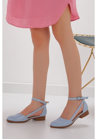 Rayna Kısa Topuk Cilt Ayakkabı Mavi