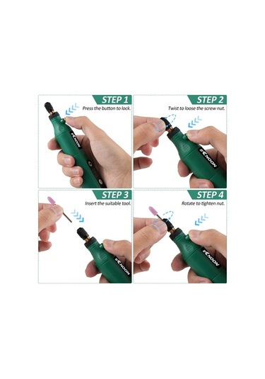 Pazly 5'li Hızlı Kablosuz Mini Matkap Seti - 50 Aksesuarlı, Taşlama & Cilalama Fonksiyonlu