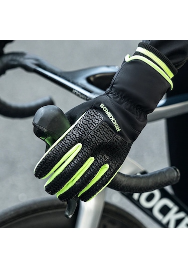 Rockbros S339 1 Çift Dokunmatik Ekran Pamuk Rüzgar Geçirmez Bisiklet Eldiveni