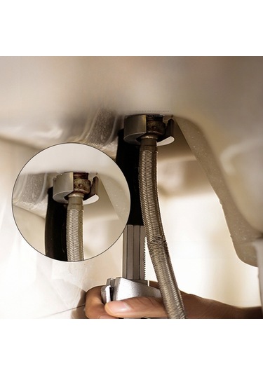 Geeksen Banyo Ve Lavabo Montajı İçin Geniş Açılıklı Çok İşlevli Kısa Saplı Su Borusu Tamirat Anahtarı Kartlı