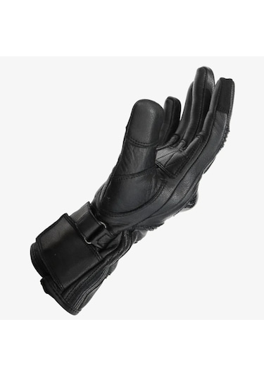 Venom Motosiklet Eldiveni Deri Siyah %100 Leather Motorcu Eldiveni