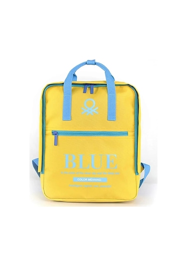 United Colors Of Benetton Bntknk Unisex Sırt Çantası Sarı - Mavi