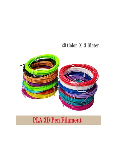 3 M/rulo 1.75mm 3d Baskı Kalem Filament Yedekler Kalem 10/20 Renk Yaratıcı Hobiler Pla Plastik Doodle 3m X 20 Colors Total 60m