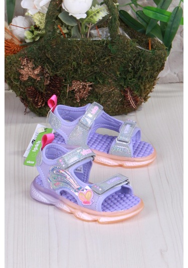 Vicco 332.b25y.254 Lila Can Anatomik Işıklı Kız Çocuk Sandalet Lila