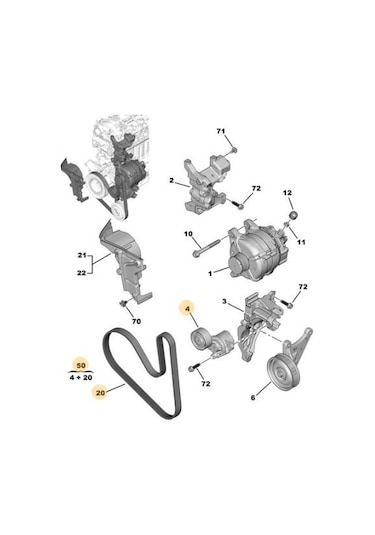 V KAYIS SETI  PSA 301/2008/308/508 1.5 HDI 2017- 1627660180 PSA 1631627780 OEM