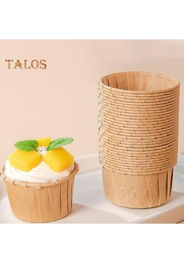 Beyaz 50 Adet Yüksek Sıcaklığa Dayanıklı Kek Kapları Yağlı Kağıt Su Geçirmez Kolay Kalıptan Tek Kullanımlık Gıda Sınıfı Pişirme Kapları