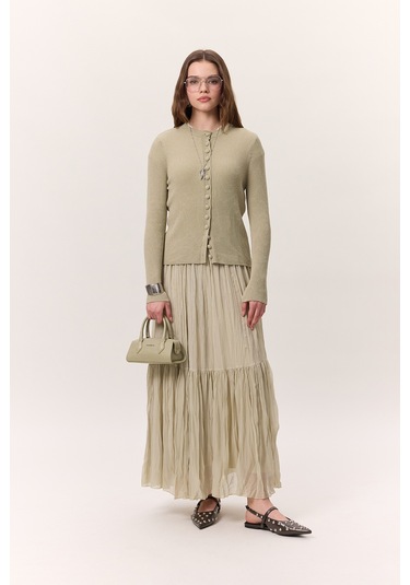 Crush Piliseli Uzun Etek Adaçayı Adaçayı Yeşil