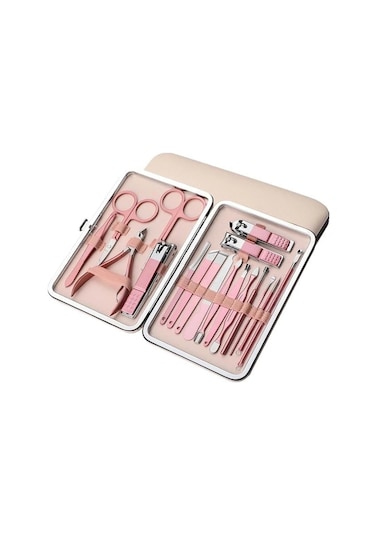Sunup Sn-27097 Paslanmaz Çelik 18in1 Profesyonel Manikür Tırnak Bakım Seti Çok Renkli