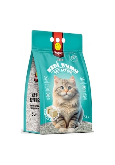 Happy Topaklanan Bentonit Marsilya Sabunlu Kedi Kumu 5 L