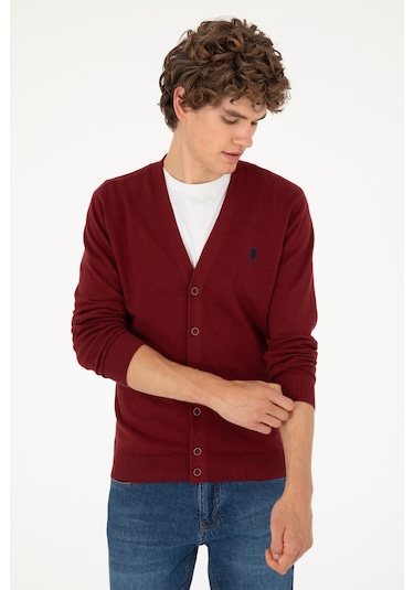 U.s. Polo Assn. Erkek Bordo Hırka Triko 50293531-vr014 Bordo