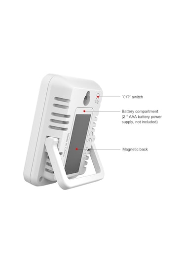 Jms Büyük Lcd'li Dijital Higrometre Termometre İç Mekan Sıcaklık Ve Nem Ölçer Monitör Ölçer  Beyaz