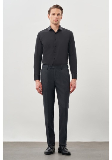 Lacivert Düz Gabardin Esnek Yan Cep Slim Fit Classic Pantolon 1003245209 219 Lacivert