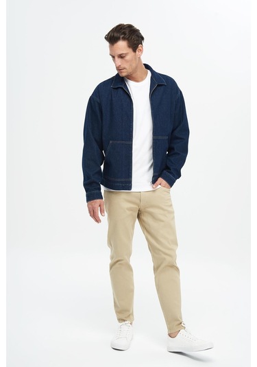 Finn Bej Regular Tapered Fermuarlı Jean Pantolon E 4407-011 Bej