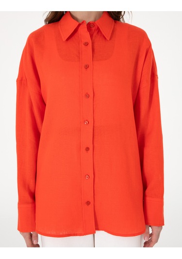 Pierre Cardin Kadın Kırmızı Gömlek Desenli 50301078-vr030 Kırmızı