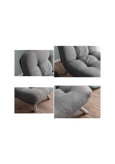 Pafu Hippo Tekli Yataklı Koltuk Keten - Açık Gri Açık Gri