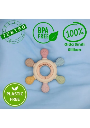 Silikon Bebek Diş Kaşıyıcı Hafif Ve Rahat Kavranır Çok Renkli