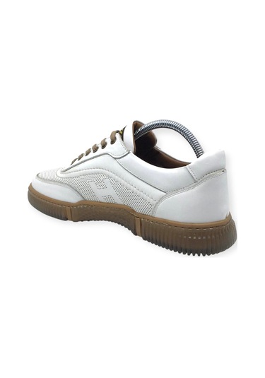 %100 Hakiki Deri Rahat Ortopedik Erkek Günlük Sneaker Spor Ayakkabı Yeni Sezon 39-44 Beyaz