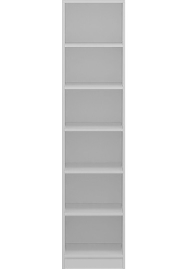 Minar Kale 1 Kapaklı Dolap Çizgili Mebran 190cm - Beyaz/kumtaşı - Raflı Çok Renkli