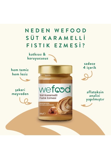 Wefood Süt Karamelli Fıstık Ezmesi 300 Gr 8683347036905