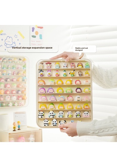 Moveevo Duvar Montajlı Lego Ve Oyuncak Gösterge Kutusu, Toz Koruyucu Kapaklı, Parçacık Depolama Rafı 1 Adet, Yapıştırıcı Yontem