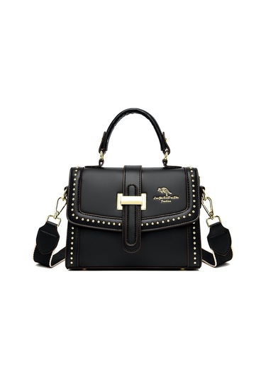 Kadınlar İçin Çantalar Yeni Kadın Çantaları Kadınlar İçin Moda Retro Perçin Kilitli Çapraz Çantalarsiyah Diğer