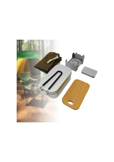 Pazly Yürüyüş Yemeği Tarzı Soba Seti Pişirme Öğle Kutusu Katlanır Kamp İçin Alkol A Sv Çok Renkli Çok Renkli