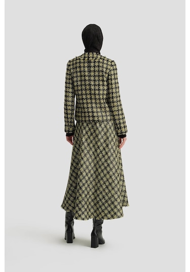 Armine Simli Tüvit Ceket 24k5719 Yeşil Yeşil