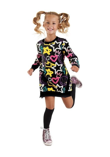 Denokids Mshb&g Street Style Kız Çocuk Elbise Çok Renkli