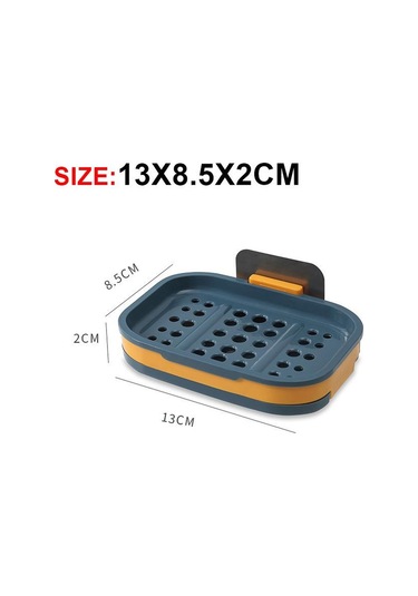 Yeşil Kendinden Yapışkanlı Çift Katmanlar Sabun Kutusu Mutfak Aletleri Banyo Organizatör Raf Aksesuarları