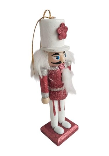 Kurşun Asker 13cm Beyaz Şapka -kırmızı Üniformalı Yılbaşı Süsü