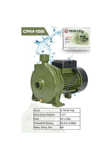 Cpm-158 Su Pompası 0.75kw 1hp Santifürüj Pompa