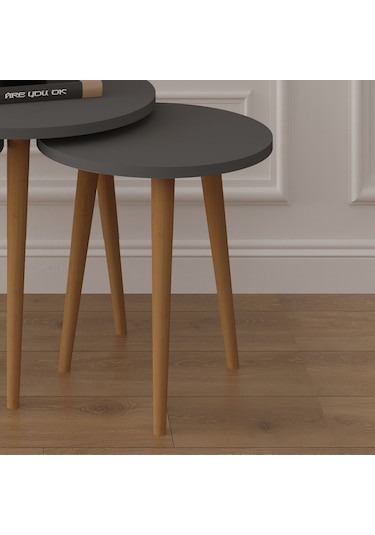 3 Lü Yuvarlak Zigon Sehpa Ahşap Ayaklı-sehpa01-antrasit