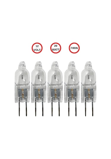 5 Adet Ledvance 12volt 20w Sarı Işık G4 Duylu Fırın Ampulü