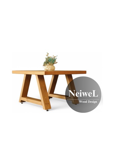 Neiwel Arawel Doğal Ahşap Sehpa-90-90 Açık Ceviz