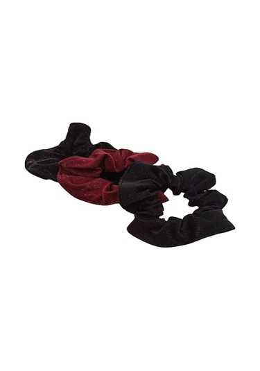 3'lü Kaşe Kumaş Simli Lastik Toka Saç Tokası Simit Toka