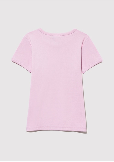 Mavi - Fitilli Pembe Basic Tişört 7610260-86953 Pembe