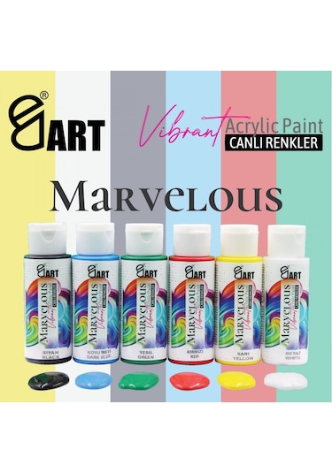 E&d Art Marvelous 6x60ml Akrilik Boya Canlı Renkler Set / Ed.5526
