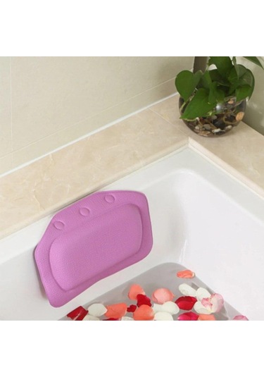 Mor Boyun Küvet Yastık Yumuşak Kafalık Vantuzlu Spa Banyo Yastığı Pvc Banyo Malzemeleri 21 31 Cm Banyo Aksesuarları Mor