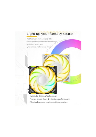 Jeehugo 12cm Rgb Bilgisayar Kasası Fanı - Hdb Yataklı, Düşük Gürültü, Pwm Hız Kontrolü, 1850rpm Soğutma Performansı, Siyah Siyah